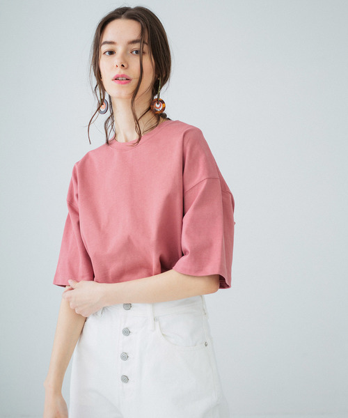 PUBLIC TOKYO（パブリックトウキョウ）の「極 MVS クルーネック 無地 Tシャツ（Tシャツ/カットソー・レディース・ホワイト/ピンク/ダークグレー/ライトベージュ/サックスブルー/カーキ・FREE）」の10枚目の写真