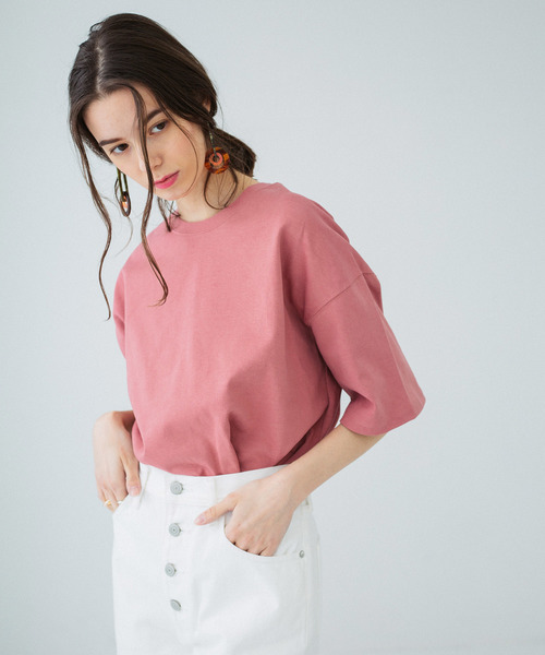 PUBLIC TOKYO（パブリックトウキョウ）の「極 MVS クルーネック 無地 Tシャツ（Tシャツ/カットソー・レディース・ホワイト/ピンク/ダークグレー/ライトベージュ/サックスブルー/カーキ・FREE）」の11枚目の写真