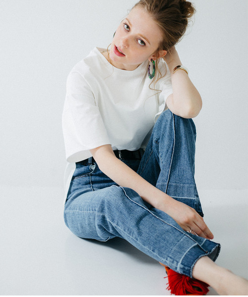 PUBLIC TOKYO（パブリックトウキョウ）の「極 MVS クルーネック 無地 Tシャツ（Tシャツ/カットソー・レディース・ホワイト/ピンク/ダークグレー/ライトベージュ/サックスブルー/カーキ・FREE）」の14枚目の写真