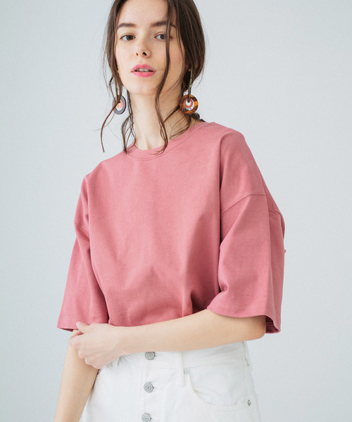 PUBLIC TOKYO（パブリックトウキョウ）の「極 MVS クルーネック 無地 Tシャツ（Tシャツ/カットソー・レディース・ホワイト/ピンク/ダークグレー/ライトベージュ/サックスブルー/カーキ・FREE）」の12枚目の写真