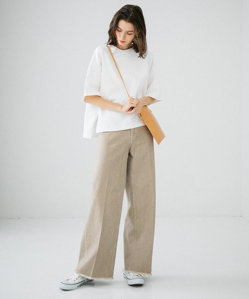 PUBLIC TOKYO（パブリックトウキョウ）の「極 MVS クルーネック 無地 Tシャツ（Tシャツ/カットソー・レディース・ホワイト/ピンク/ダークグレー/ライトベージュ/サックスブルー/カーキ・FREE）」の17枚目の写真