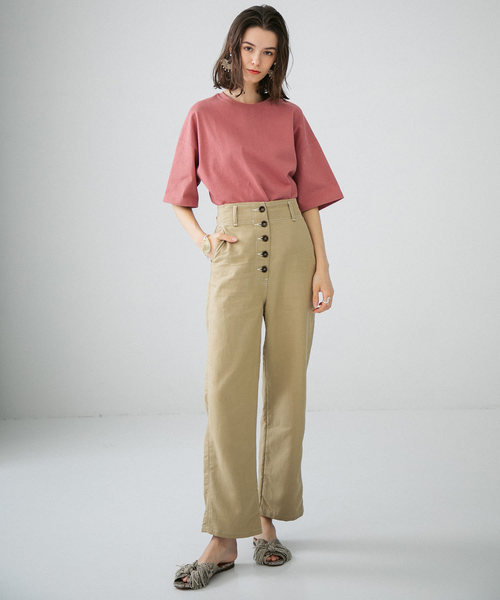 PUBLIC TOKYO（パブリックトウキョウ）の「極 MVS クルーネック 無地 Tシャツ（Tシャツ/カットソー・レディース・ホワイト/ピンク/ダークグレー/ライトベージュ/サックスブルー/カーキ・FREE）」の15枚目の写真