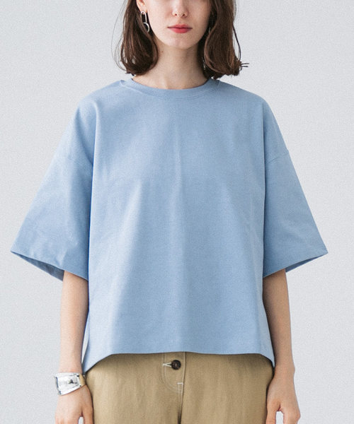 PUBLIC TOKYO（パブリックトウキョウ）の「極 MVS クルーネック 無地 Tシャツ（Tシャツ/カットソー・レディース・ホワイト/ピンク/ダークグレー/ライトベージュ/サックスブルー/カーキ・FREE）」の18枚目の写真