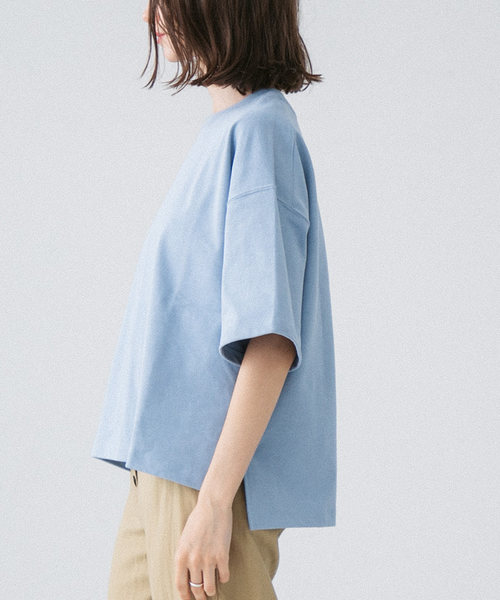 PUBLIC TOKYO（パブリックトウキョウ）の「極 MVS クルーネック 無地 Tシャツ（Tシャツ/カットソー・レディース・ホワイト/ピンク/ダークグレー/ライトベージュ/サックスブルー/カーキ・FREE）」の19枚目の写真