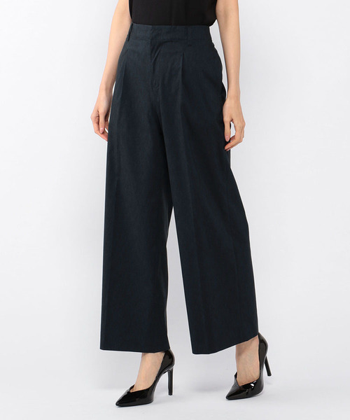 A/C DESIGN BY ALPHA CUBIC（エーシーデザインバイアルファキュービック）の「◇カタログ掲載◇【麻シリーズ】麻入りワイドパンツ（その他パンツ・レディース・サックスブルー/ライトグレー/ネイビー・67/64）」の3枚目の写真