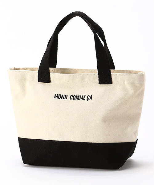 MONO COMME CA(モノコムサ)の「キャンバス トートバッグ(トートバッグ)」|ブラック