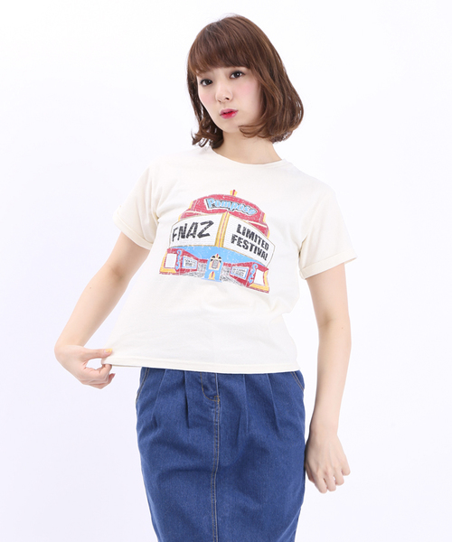 WEGO（ウィゴー）の「WEGO/Pomposo Tシャツ（Tシャツ/カットソー・レディース・アイボリー/サックスブルー・FREE）」の2枚目の写真