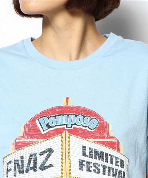 WEGO（ウィゴー）の「WEGO/Pomposo Tシャツ（Tシャツ/カットソー・レディース・アイボリー/サックスブルー・FREE）」の6枚目の写真