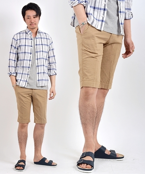 SHIPS（シップス）の「SC: カラー ガーメントダイ ノープリーツ ショーツ（チノパンツ・メンズ・ブルー/ネイビー/グリーン/ベージュ/ピンク/オフホワイト/オリーブ・MEDIUM/SMALL/LARGE/X-LARGE）」の3枚目の写真