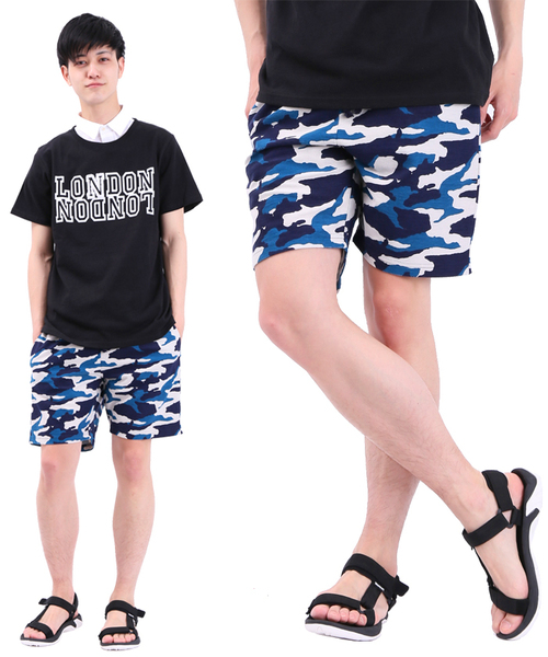 WEGO（ウィゴー）の「WEGO/カモフライージーショーツ（その他パンツ・メンズ・ブラック/ブルー・MEDIUM/LARGE）」の2枚目の写真