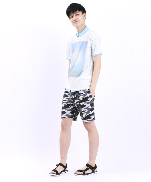 WEGO（ウィゴー）の「WEGO/カモフライージーショーツ（その他パンツ・メンズ・ブラック/ブルー・MEDIUM/LARGE）」の12枚目の写真