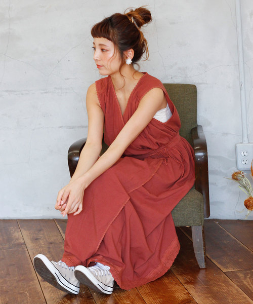 Crisp クリスプ の スムースカシュクールワンピース ワンピース Wear Crisp クリスプ の スムースカシュクールワンピース ワンピース Wear