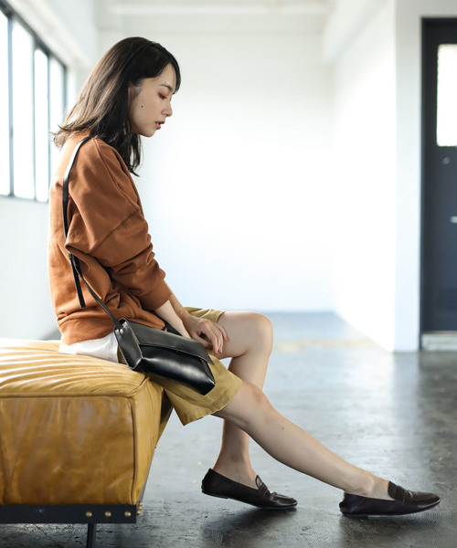 CRAFT STANDARD BOUTIQUE（クラフトスタンダードブティック）の「モックネック風裏毛スウェットプルオーバー＊（スウェット・レディース・ブラック/オフホワイト/キャメル/パープル/ブルー・M/L）」の9枚目の写真