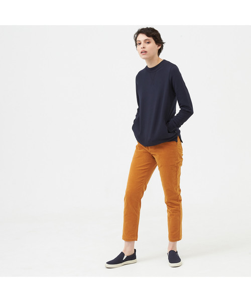 AIGLE（エーグル）の「コットン ストレッチ コーデュロイ パンツ（その他パンツ・レディース・ダークネイビー/ピンク/オレンジ・LARGE/SMALL/MEDIUM）」の3枚目の写真