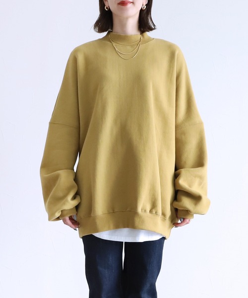 reca(レカ)の「オーバーサイズ裏起毛スウェット(スウェット・レディース・ベージュ/パープル/ネイビー/チャコール/グリーン/マスタード/グレイッシュベージュ/キナリ/ブルーグレー・FREE)」の13枚目の写真