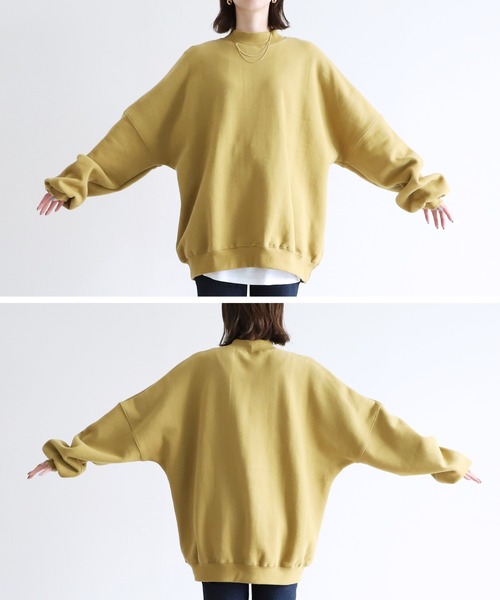 reca(レカ)の「オーバーサイズ裏起毛スウェット(スウェット・レディース・ベージュ/パープル/ネイビー/チャコール/グリーン/マスタード/グレイッシュベージュ/キナリ/ブルーグレー・FREE)」の16枚目の写真