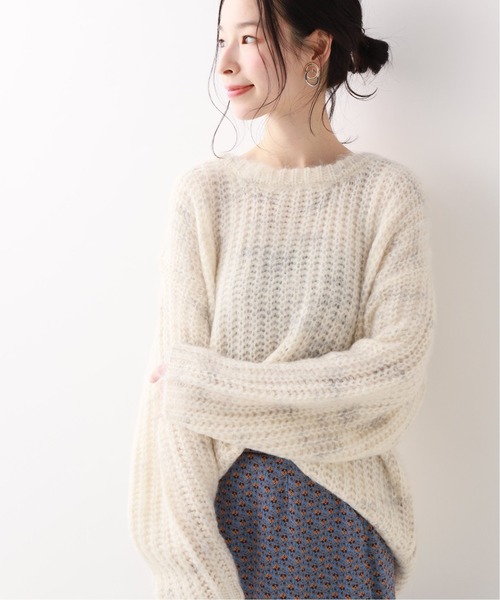 SLOBE IENA(スローブイエナ)の「モヘヤ畦ニュアンスニット◆(ニット/セーター)」|アイボリー