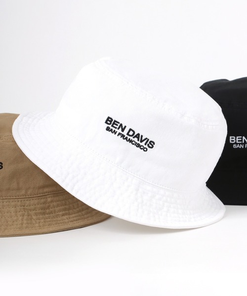 BEN DAVIS(ベンデイビス)の「BEN DAVIS/ベンデイビス ワンポイント ロゴ 刺繍 バケットハット(ハット・メンズ・ホワイト/ブラック/ベージュ/ネイビー・FREE)」の3枚目の写真