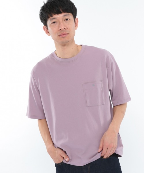LAKOLE（ラコレ）の「スーピマ5分袖ポケットTシャツ / LAKOLE（Tシャツ/カットソー・メンズ・ホワイト/ライトグレー/ライトブラウン/クリアグリーン/ラベンダー・SMALL/MEDIUM/LARGE/X-LARGE）」の5枚目の写真
