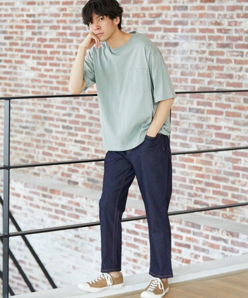 LAKOLE（ラコレ）の「スーピマ5分袖ポケットTシャツ / LAKOLE（Tシャツ/カットソー・メンズ・ホワイト/ライトグレー/ライトブラウン/クリアグリーン/ラベンダー・SMALL/MEDIUM/LARGE/X-LARGE）」の7枚目の写真