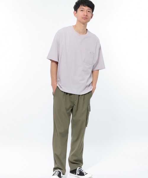 LAKOLE（ラコレ）の「スーピマ5分袖ポケットTシャツ / LAKOLE（Tシャツ/カットソー・メンズ・ホワイト/ライトグレー/ライトブラウン/クリアグリーン/ラベンダー・SMALL/MEDIUM/LARGE/X-LARGE）」の14枚目の写真