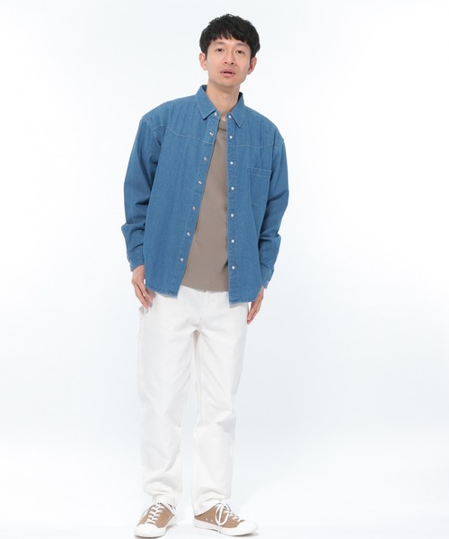 LAKOLE（ラコレ）の「スーピマ5分袖ポケットTシャツ / LAKOLE（Tシャツ/カットソー・メンズ・ホワイト/ライトグレー/ライトブラウン/クリアグリーン/ラベンダー・SMALL/MEDIUM/LARGE/X-LARGE）」の10枚目の写真