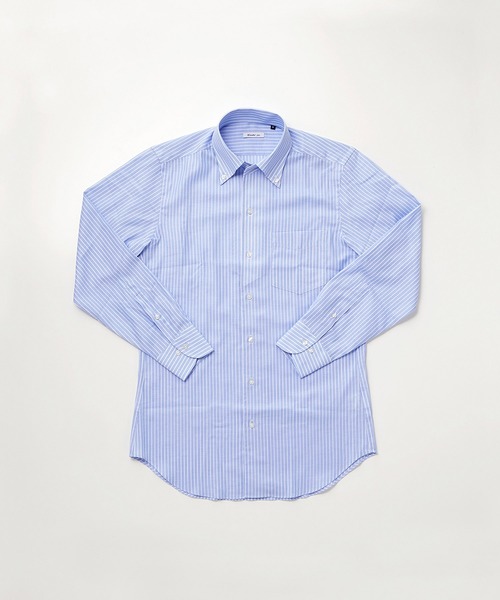 Cricket（クリケット）の「「Cricket 1960」クリケット1960 ワンピースカラーカラミストライプ柄長袖ドレスシャツ（シャツ/ブラウス・メンズ・ブルー・M/L/LL）」の5枚目の写真