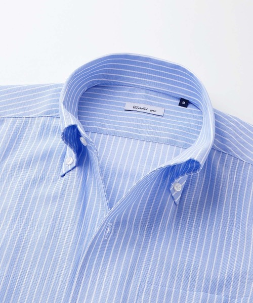 Cricket（クリケット）の「「Cricket 1960」クリケット1960 ワンピースカラーカラミストライプ柄長袖ドレスシャツ（シャツ/ブラウス・メンズ・ブルー・M/L/LL）」の4枚目の写真