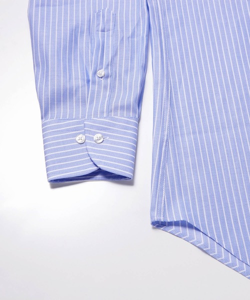 Cricket（クリケット）の「「Cricket 1960」クリケット1960 ワンピースカラーカラミストライプ柄長袖ドレスシャツ（シャツ/ブラウス・メンズ・ブルー・M/L/LL）」の7枚目の写真
