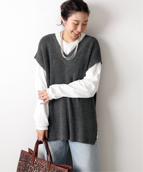 【ジャーナルスタンダードレサージュ】MATRIXアゼVネックベスト　洗える journal standard L'essage（ジャーナルスタンダードレサージュ