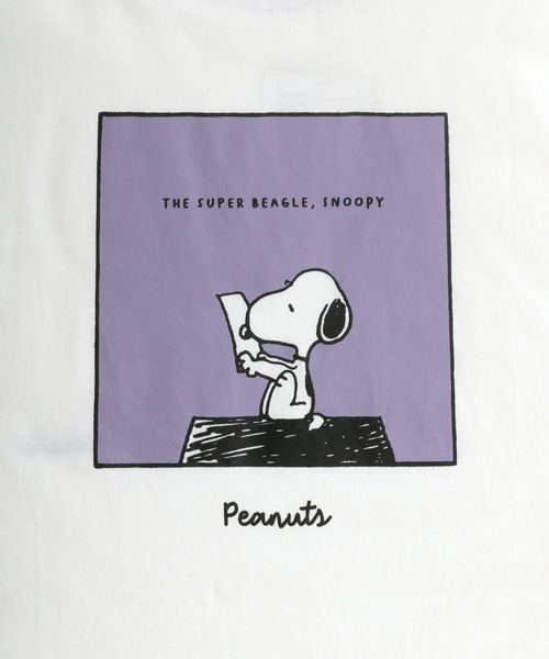 Peanutsスヌーピー アニメイラストグラフィックバックプリントtシャツ