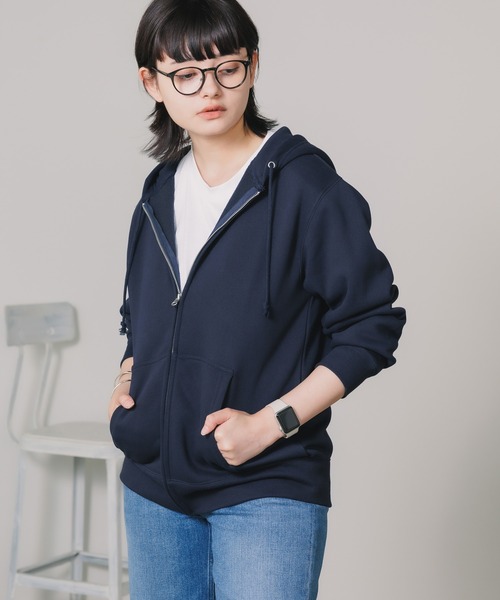 ROOPTOKYO(ループトウキョウ)の「10.0oz スウェット裏起毛 フルジップパーカー(パーカー・メンズ・オレンジ/ダークブラウン/ブラック/ネイビー/オリーブ/ホワイト/アッシュ・XL/L/M/S)」の6枚目の写真