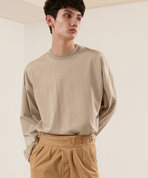 EMMA CLOTHES(エマクローズ)の「シルケットライク天竺 ワイドスリーブ L/S カットソー EMMA CLOTHES(Tシャツ/カットソー・メンズ・ホワイト/ブラック/アッシュブラウン/グレー系その他/ベージュ系その他/グリーン系その他/パープル系その他/グレイッシュベージュ/ブルー系その他/オレンジ系その他/ベージュ/ライトグレー/パープル系その他2・M/L)」の6枚目の写真