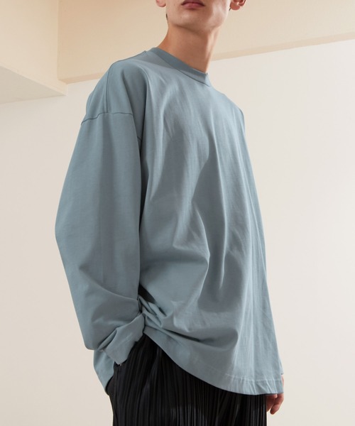 EMMA CLOTHES(エマクローズ)の「シルケットライク天竺 ワイドスリーブ L/S カットソー EMMA CLOTHES(Tシャツ/カットソー・メンズ・ホワイト/ブラック/アッシュブラウン/グレー系その他/ベージュ系その他/グリーン系その他/パープル系その他/グレイッシュベージュ/ブルー系その他/オレンジ系その他/ベージュ/ライトグレー/パープル系その他2・M/L)」の10枚目の写真