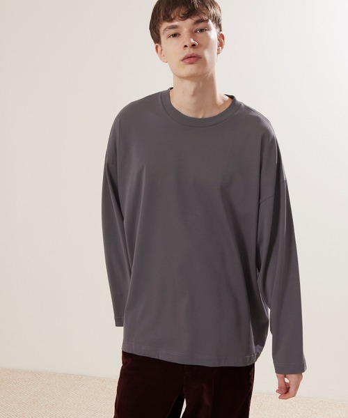 EMMA CLOTHES(エマクローズ)の「シルケットライク天竺 ワイドスリーブ L/S カットソー EMMA CLOTHES(Tシャツ/カットソー・メンズ・ホワイト/ブラック/アッシュブラウン/グレー系その他/ベージュ系その他/グリーン系その他/パープル系その他/グレイッシュベージュ/ブルー系その他/オレンジ系その他/ベージュ/ライトグレー/パープル系その他2・M/L)」の11枚目の写真