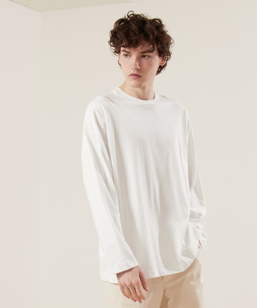 EMMA CLOTHES(エマクローズ)の「シルケットライク天竺 ワイドスリーブ L/S カットソー EMMA CLOTHES(Tシャツ/カットソー・メンズ・ホワイト/ブラック/アッシュブラウン/グレー系その他/ベージュ系その他/グリーン系その他/パープル系その他/グレイッシュベージュ/ブルー系その他/オレンジ系その他/ベージュ/ライトグレー/パープル系その他2・M/L)」の15枚目の写真