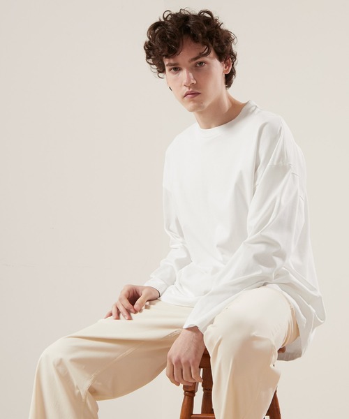 EMMA CLOTHES(エマクローズ)の「シルケットライク天竺 ワイドスリーブ L/S カットソー EMMA CLOTHES(Tシャツ/カットソー・メンズ・ホワイト/ブラック/アッシュブラウン/グレー系その他/ベージュ系その他/グリーン系その他/パープル系その他/グレイッシュベージュ/ブルー系その他/オレンジ系その他/ベージュ/ライトグレー/パープル系その他2・M/L)」の17枚目の写真