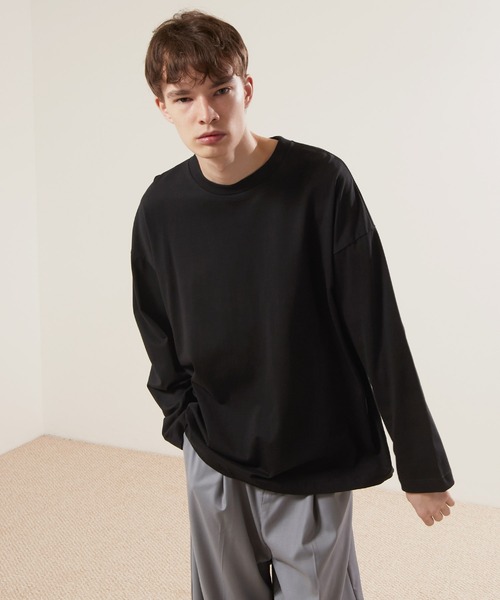 EMMA CLOTHES(エマクローズ)の「シルケットライク天竺 ワイドスリーブ L/S カットソー EMMA CLOTHES(Tシャツ/カットソー・メンズ・ホワイト/ブラック/アッシュブラウン/グレー系その他/ベージュ系その他/グリーン系その他/パープル系その他/グレイッシュベージュ/ブルー系その他/オレンジ系その他/ベージュ/ライトグレー/パープル系その他2・M/L)」の19枚目の写真
