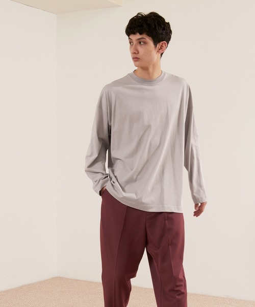 EMMA CLOTHES(エマクローズ)の「シルケットライク天竺 ワイドスリーブ L/S カットソー EMMA CLOTHES(Tシャツ/カットソー・メンズ・ホワイト/ブラック/アッシュブラウン/グレー系その他/ベージュ系その他/グリーン系その他/パープル系その他/グレイッシュベージュ/ブルー系その他/オレンジ系その他/ベージュ/ライトグレー/パープル系その他2・M/L)」の22枚目の写真