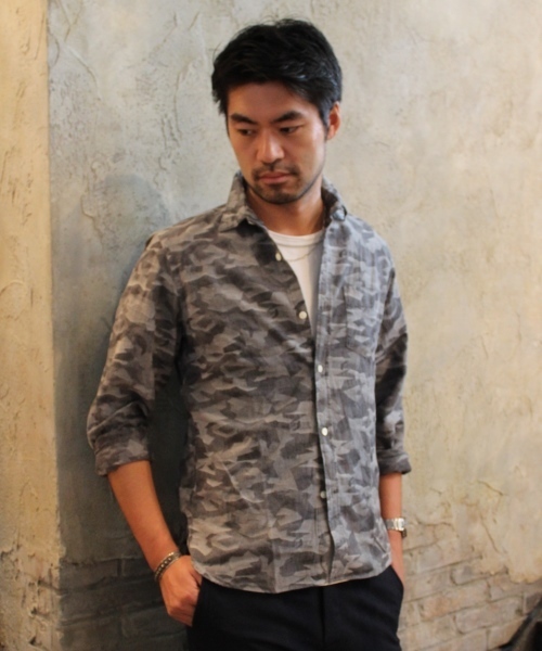 JOURNAL STANDARD(ジャーナルスタンダード)の「カモフラージュ ジャガード L/S シャツ #(シャツ/ブラウス・メンズ・グレー/ベージュ/カーキ・LARGE/MEDIUM)」の1枚目の写真