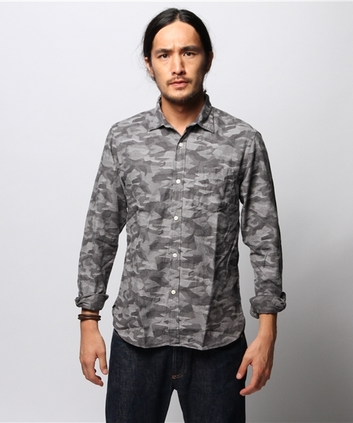 JOURNAL STANDARD(ジャーナルスタンダード)の「カモフラージュ ジャガード L/S シャツ #(シャツ/ブラウス・メンズ・グレー/ベージュ/カーキ・LARGE/MEDIUM)」の4枚目の写真