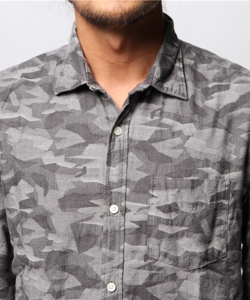 JOURNAL STANDARD(ジャーナルスタンダード)の「カモフラージュ ジャガード L/S シャツ #(シャツ/ブラウス・メンズ・グレー/ベージュ/カーキ・LARGE/MEDIUM)」の7枚目の写真