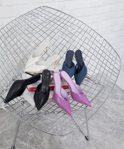 SPIRALGIRL(スパイラルガール)の「ポインテッドミュール(パンプス・レディース・ライトブルー/ホワイト/ブラック/パープル・MEDIUM/LARGE)」の5枚目の写真