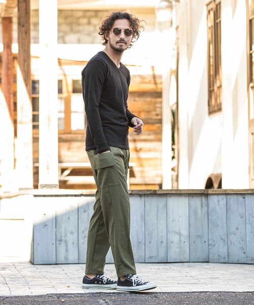 CALL&RESPONSE(コールアンドレスポンス)の「mlt3277-メランジ Vネック長袖プルオーバー(Tシャツ/カットソー・メンズ・グレー/ブラック/ホワイト/サックスブルー・1/5/4/2)」の12枚目の写真