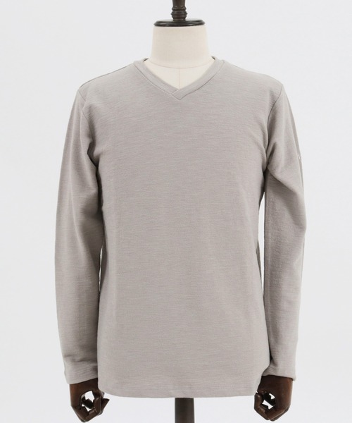 CALL&RESPONSE(コールアンドレスポンス)の「mlt3277-メランジ Vネック長袖プルオーバー(Tシャツ/カットソー・メンズ・グレー/ブラック/ホワイト/サックスブルー・1/5/4/2)」の14枚目の写真