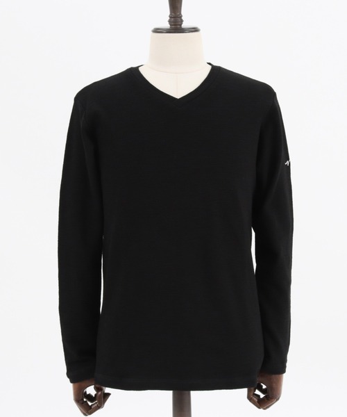 CALL&RESPONSE(コールアンドレスポンス)の「mlt3277-メランジ Vネック長袖プルオーバー(Tシャツ/カットソー・メンズ・グレー/ブラック/ホワイト/サックスブルー・1/5/4/2)」の18枚目の写真