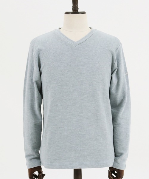 CALL&RESPONSE(コールアンドレスポンス)の「mlt3277-メランジ Vネック長袖プルオーバー(Tシャツ/カットソー・メンズ・グレー/ブラック/ホワイト/サックスブルー・1/5/4/2)」の20枚目の写真