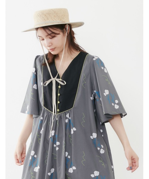 Pou Dou Dou プードゥドゥ の ロングリボンペーパー織りカンカン帽 ハット Wear