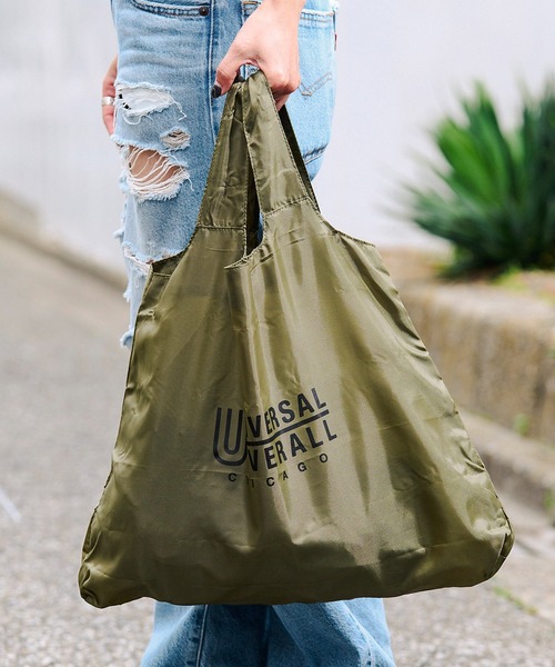 UNIVERSAL OVERALL（ユニバーサルオーバーオール）の「UNIVERSAL OVERALL 巾着ポーチ (ユニバーサルオーバーオール )(4colors)(Unisex)(SUVO-005)（エコバッグ/サブバッグ・メンズ・オレンジ/カーキ/ダークベージュ/ブラック・ONE SIZE）」の2枚目の写真