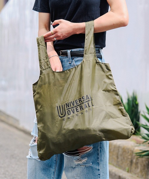 UNIVERSAL OVERALL（ユニバーサルオーバーオール）の「UNIVERSAL OVERALL 巾着ポーチ (ユニバーサルオーバーオール )(4colors)(Unisex)(SUVO-005)（エコバッグ/サブバッグ・メンズ・オレンジ/カーキ/ダークベージュ/ブラック・ONE SIZE）」の5枚目の写真
